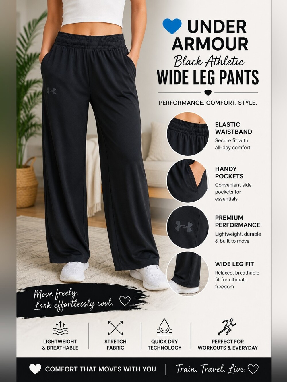 💙 Under Armour -   Black Athletic Jogger Pants